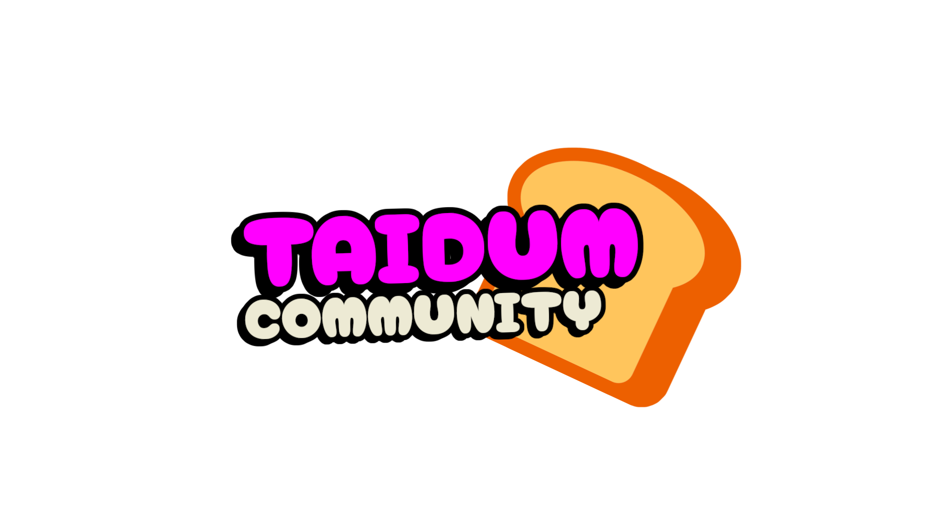 Taidum Community logo: bread slice icon with the words Taidum Community